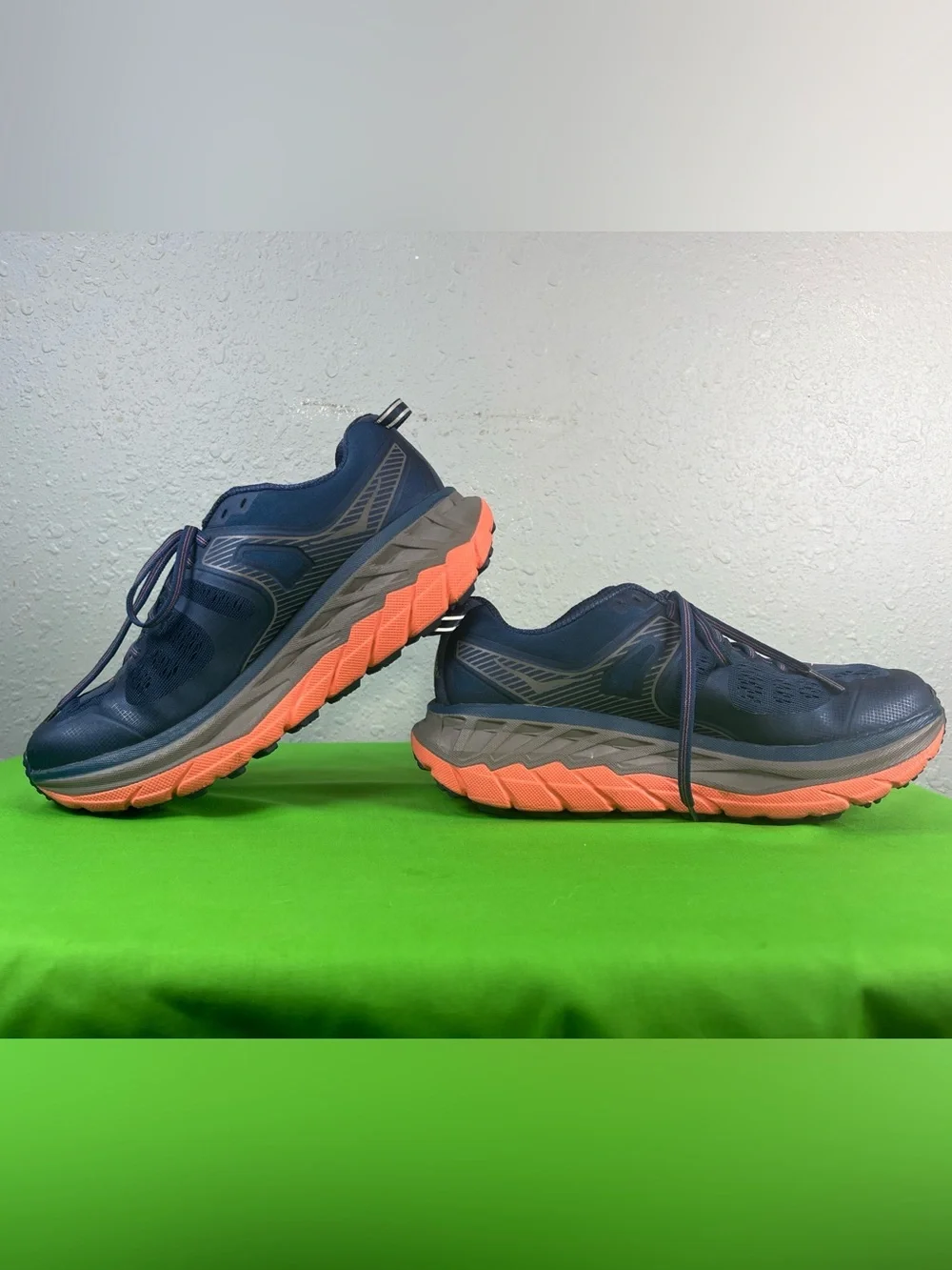 Hoka Navy Blue and Orange Trail Running Shoes